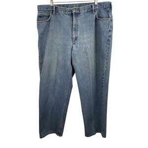 Lands End Jeans Square Rigger Mens 42 X 30 Traditional Fit Medium Wash Denim